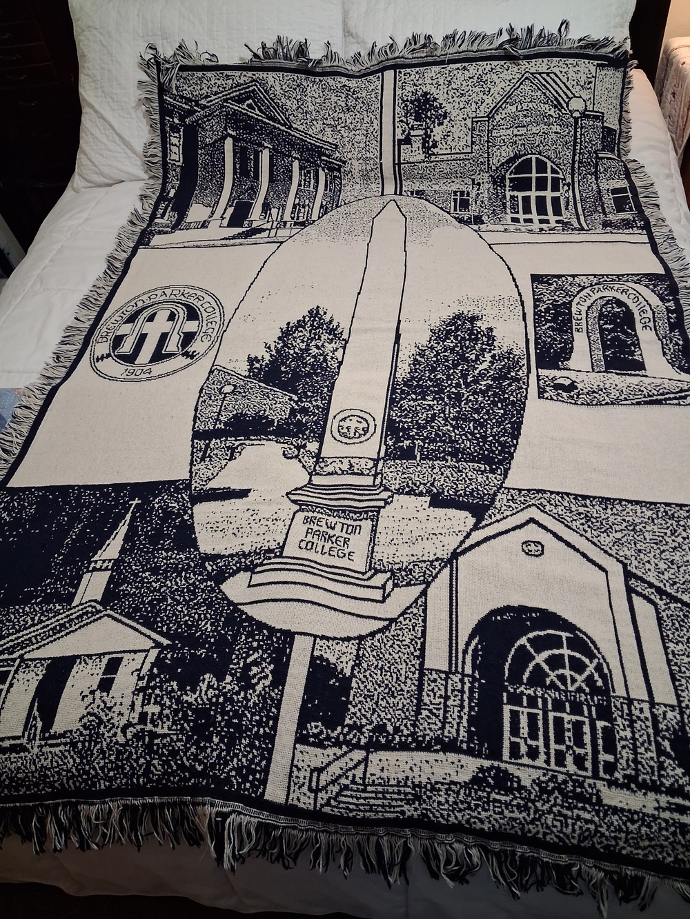 Brewton Parker College Black & White Woven Throw Blanket 67x48